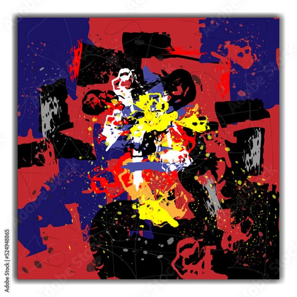 Fototapeta Colorful digital abstract illustration painting work