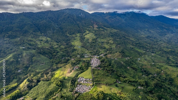 Fototapeta Aerial view of Peñas Blancas, Quindío. Colombia