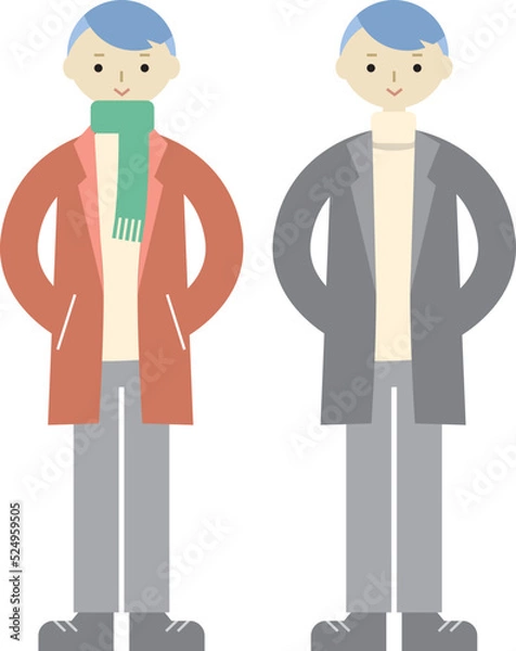 Obraz コートを着た男性のイラスト