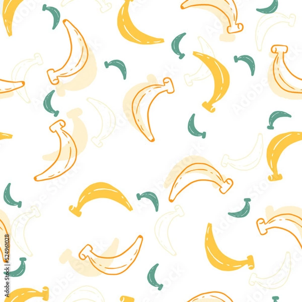 Fototapeta Abstract Ripe Sweet Banana Vector Graphic Seamless Pattern