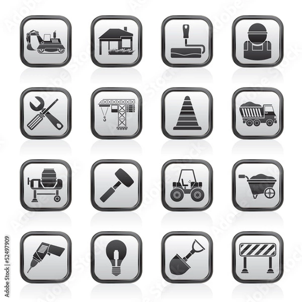 Fototapeta Building and construction icons - vector icon set