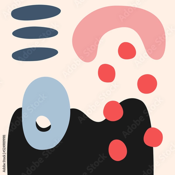 Fototapeta Modern illusration with simple flat abstract shapes