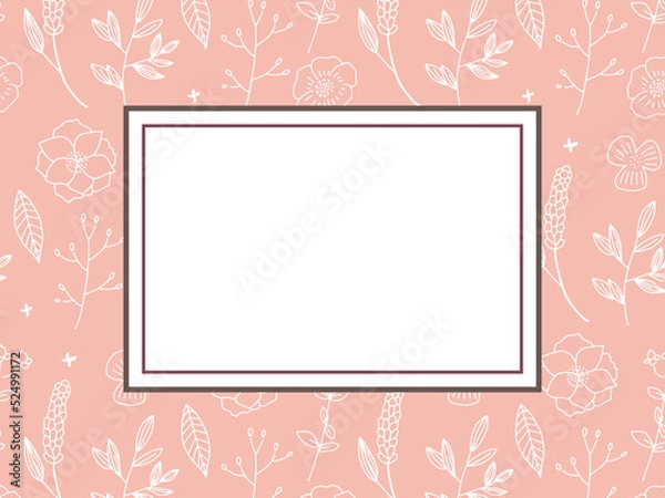Fototapeta ピンクと白のお花のフレーム