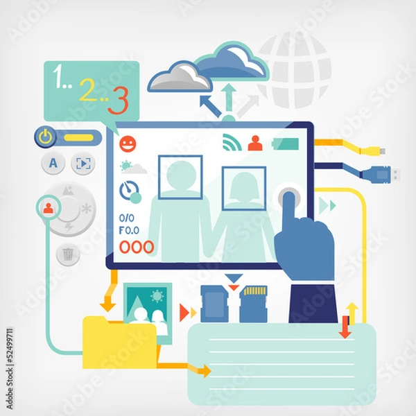 Obraz digital camera/infographic