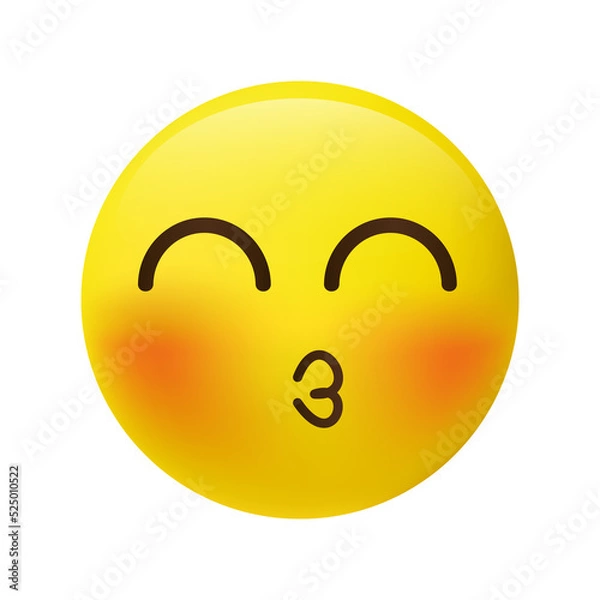 Obraz Kiss in Fear Emoticon 3d.