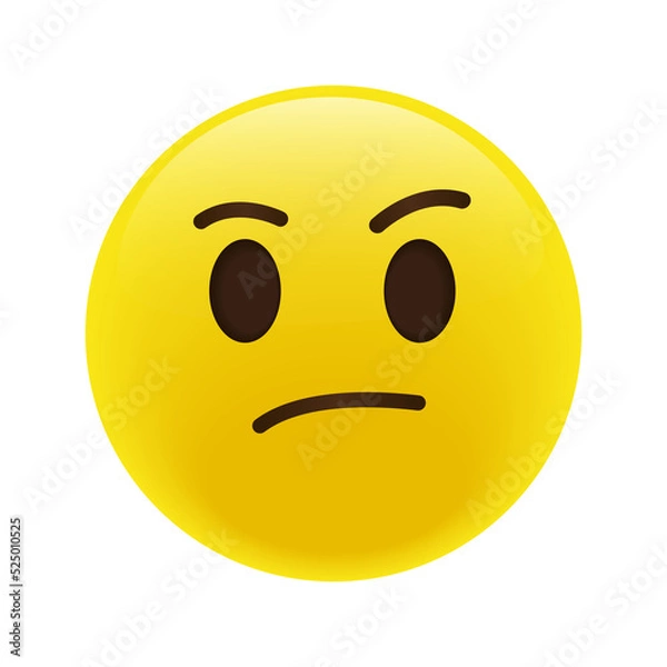 Obraz Thinking face emoji.