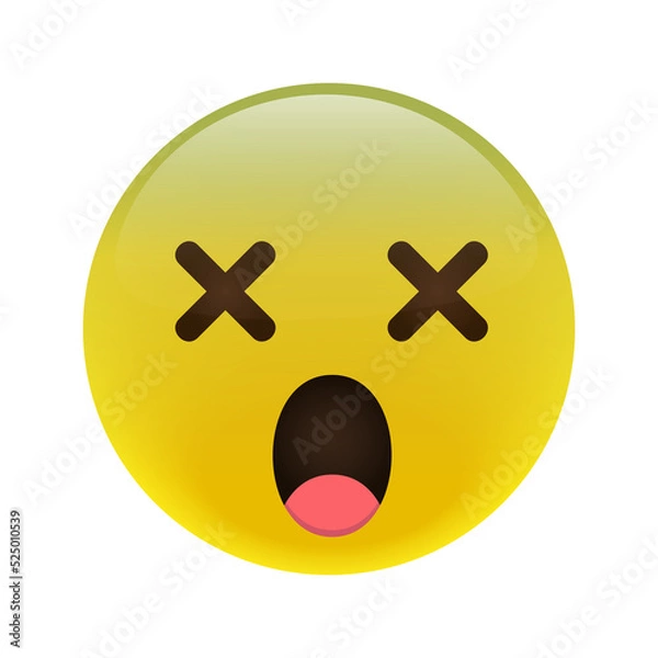 Fototapeta Screaming in Fear Emoticon, Emoji. 3d.