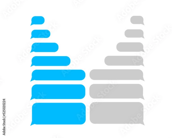 Obraz SMS messages, chat by phone. Correspondence speech bubbles. Communication, communication on social networks. Text cloud for the messenger. Vector illustration.	