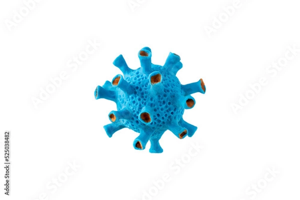 Fototapeta Virus cell blue and orange model isolated transparent png