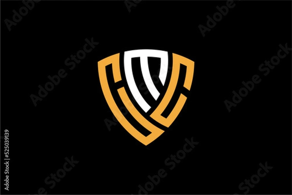 Obraz CMC creative letter shield logo design vector icon illustration