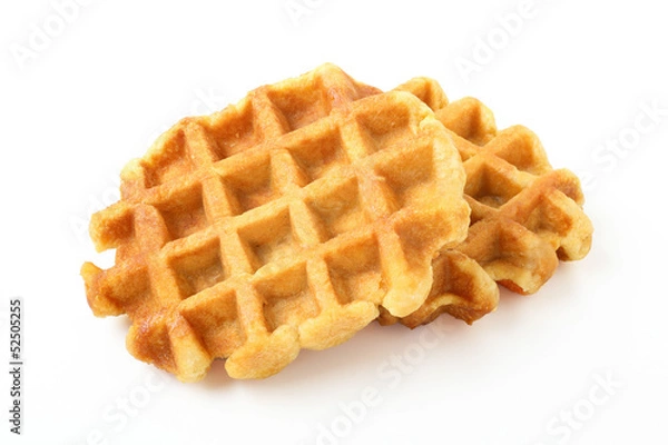 Obraz dessert waffles su sfondo bianco