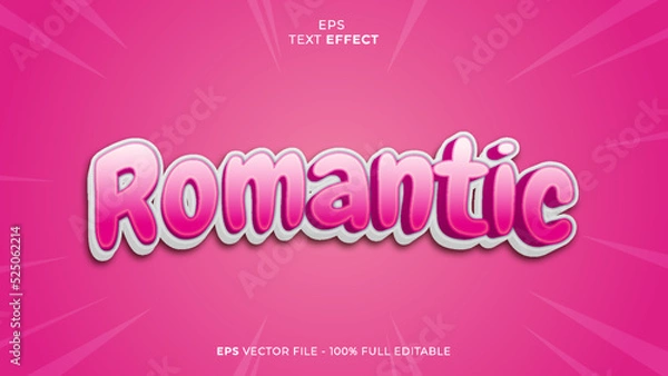 Fototapeta Romantic editable text effect font