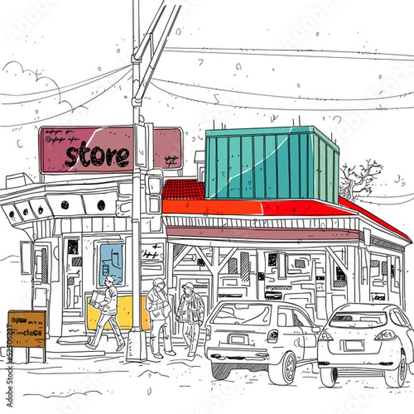 Obraz store street scene