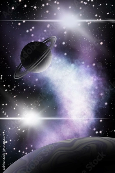 Obraz Planets in universe digital illustration