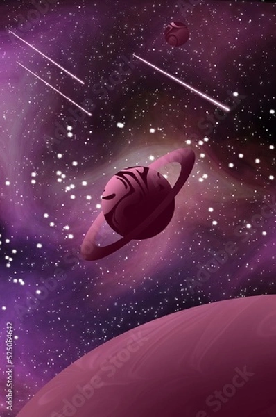 Obraz Planets in the universe digital art