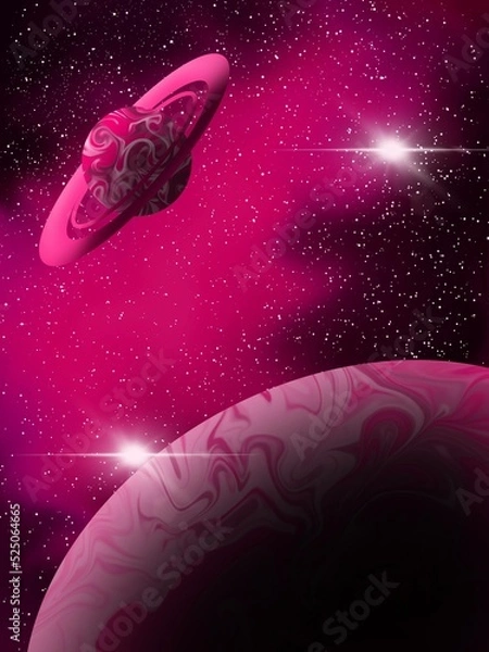 Obraz planets in space digital illustration