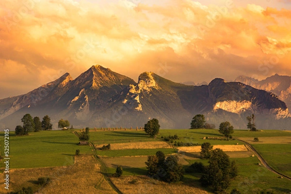 Obraz sunset in the mountains