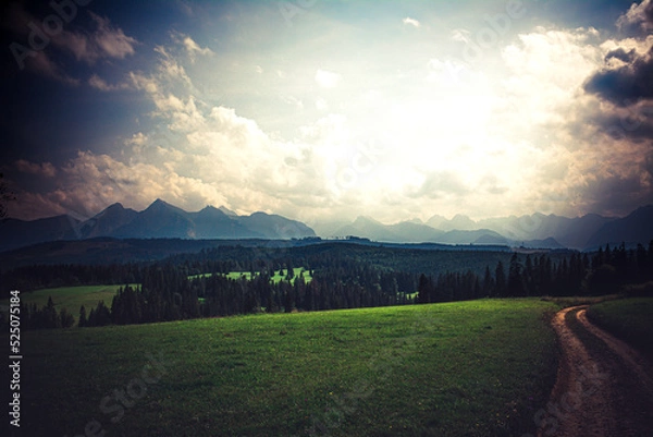 Obraz sunset in the mountains