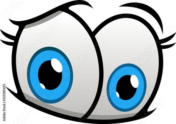 Fototapeta Frightened eyes expression vector illustration
