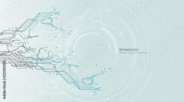 Fototapeta Circuit board   futuristic  technological processes  digital technology background  vector illustration  