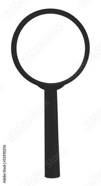 Fototapeta Cutout of an isolated black magnifying glass with a handle  with the transparent png background	