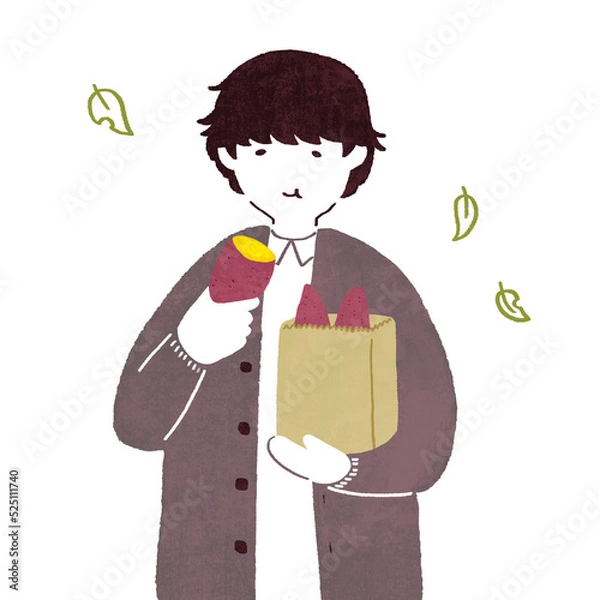 Obraz 焼き芋を食べる人