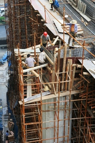Obraz People constructing a highway