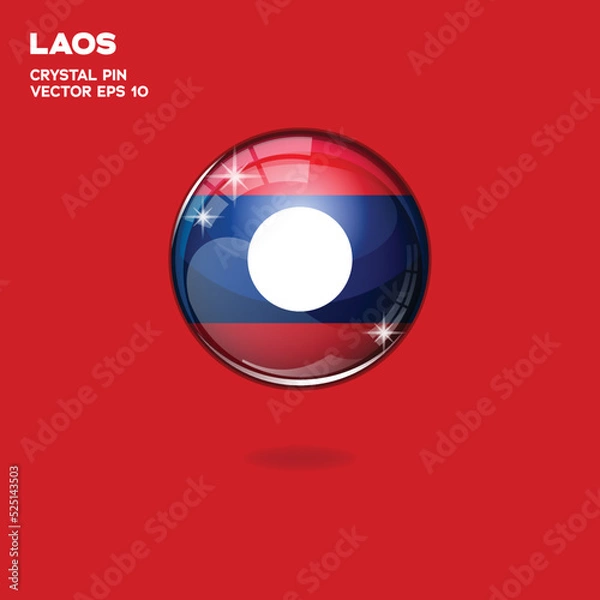 Fototapeta Laos Flag 3D Buttons