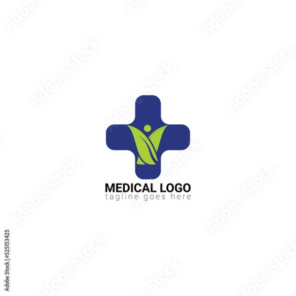 Fototapeta Medical pharmacy logo design template.- vector illustrator