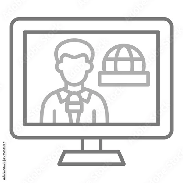 Fototapeta Broadcasting Greyscale Line Icon