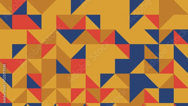 Obraz blue and beige geometric pattern, seamless wallpaper for fabric, tile, tablecloth