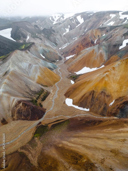 Obraz Icelandic highlands drone shot landscape