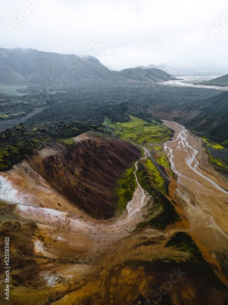 Obraz Icelandic highlands drone shot landscape