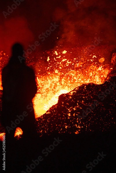 Obraz Iceland volcano eruption Meradalir with lava