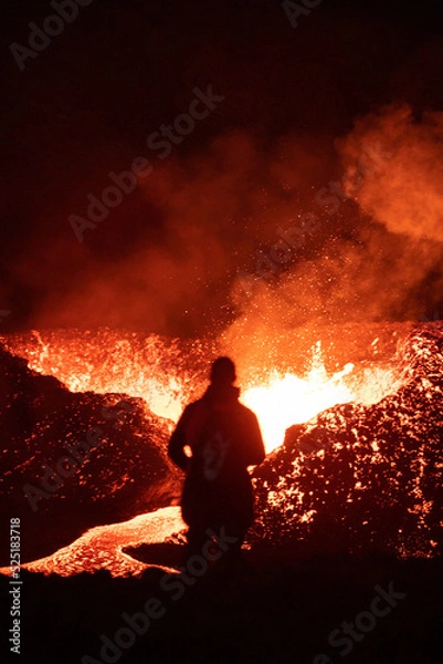 Obraz Iceland volcano eruption Meradalir with lava
