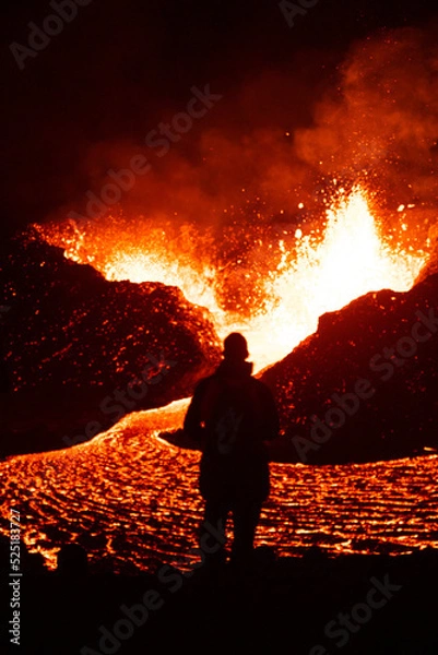 Obraz Iceland volcano eruption Meradalir with lava