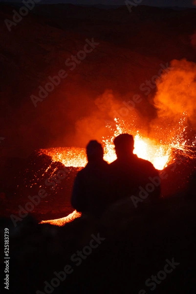 Obraz Iceland volcano eruption Meradalir with lava