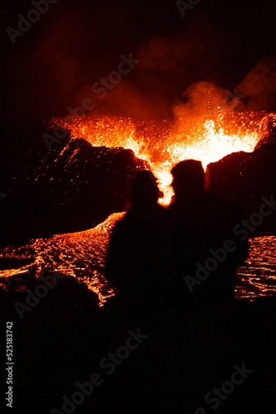 Obraz Iceland volcano eruption Meradalir with lava