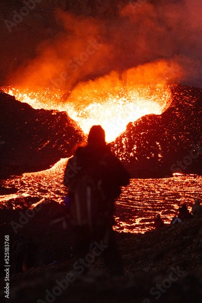 Obraz Iceland volcano eruption Meradalir with lava