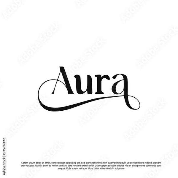 Obraz aura lettering design. aura logotype vector