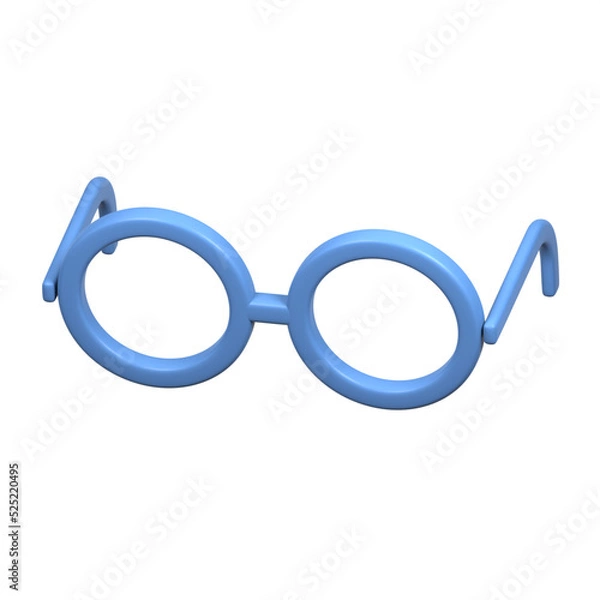 Obraz blue glasses 3d illustration