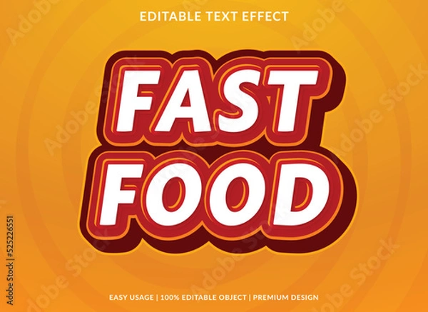 Fototapeta fast food editable text effect template use for business logo and brand