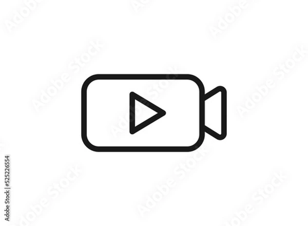 Fototapeta Video camera icon for graphic design projects.