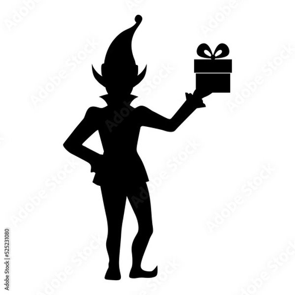 Obraz Christmas elf silhouette