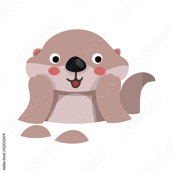 Obraz Cute zoo alphabet in vector. O letter. Funny cartoon animals otter.