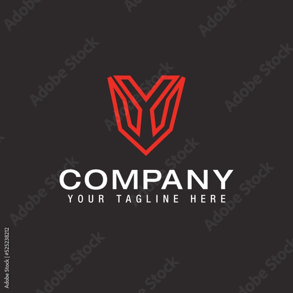 Fototapeta initials alphabet logo icon vector WY YW Logo Line Design Template Vector