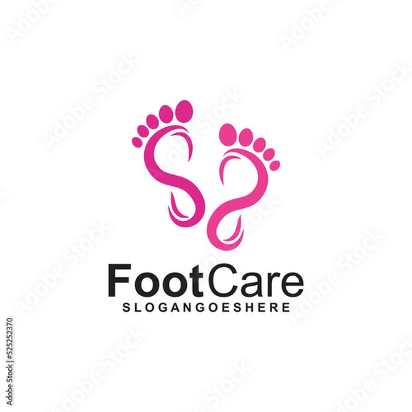 Fototapeta Foot Care Logo Template Design Vector. Design concept for Foot care, health service and business