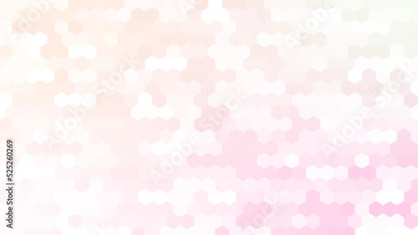 Obraz 六角形のランダムパターン背景素材，オレンジとピンクのグラデーション