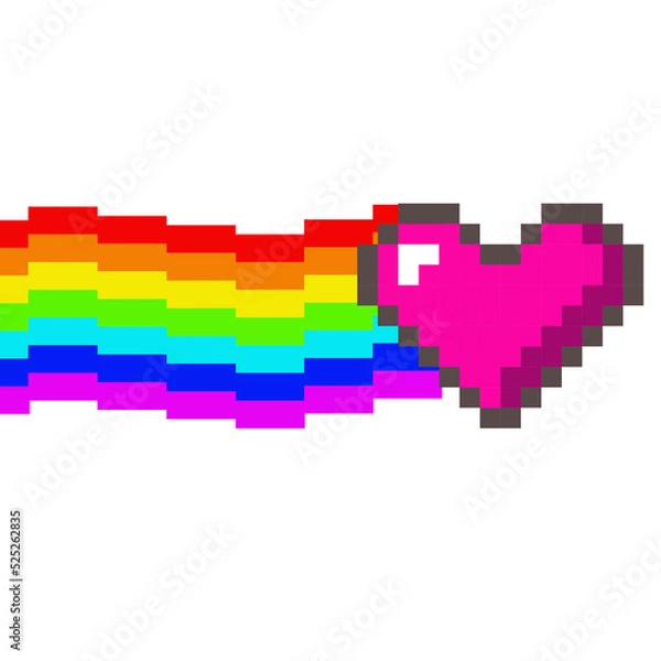 Obraz heart and rainbow pixels