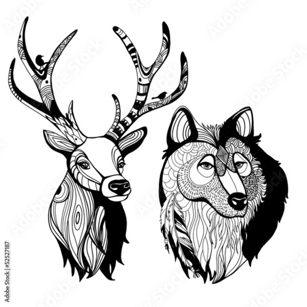 Obraz Awesome handmade graphic animals